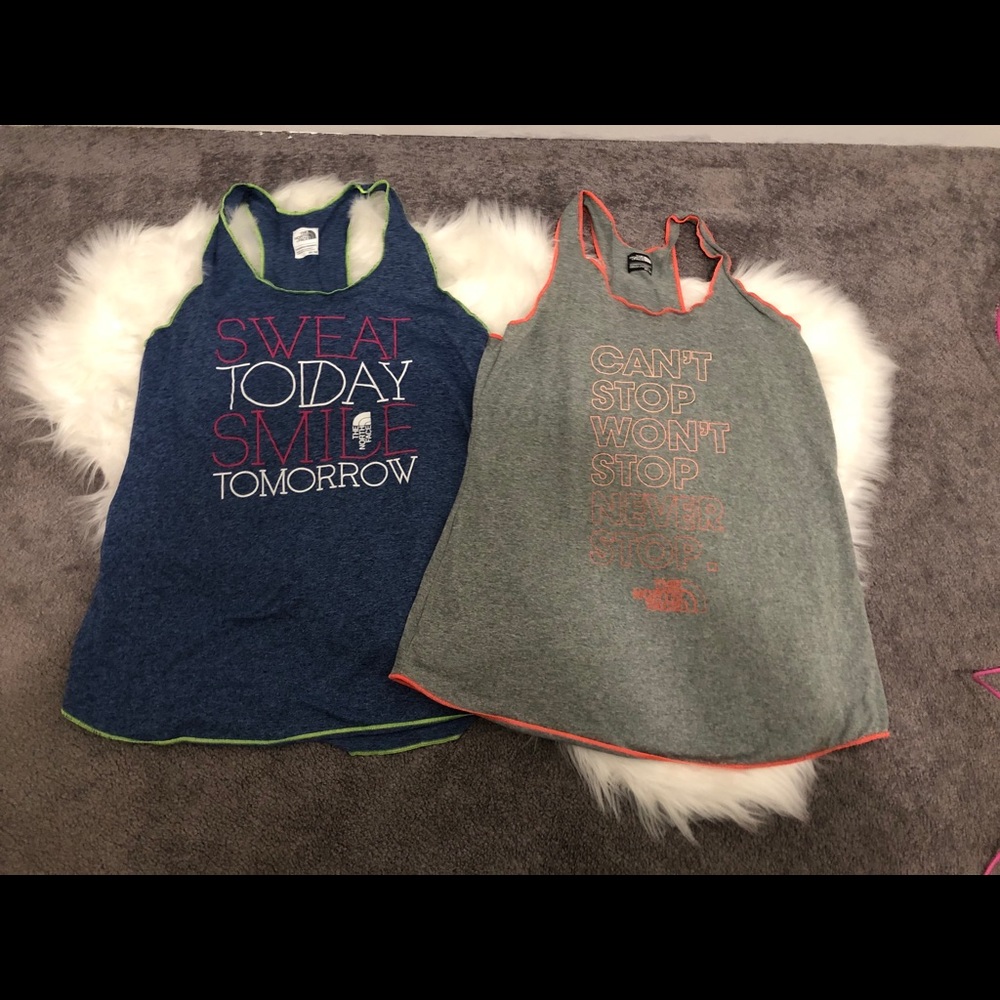 North Face racerback tanks. Size medium